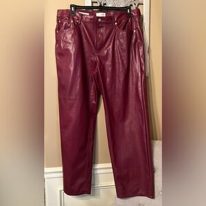 Universal Thread Maroon Faux Leather Pants